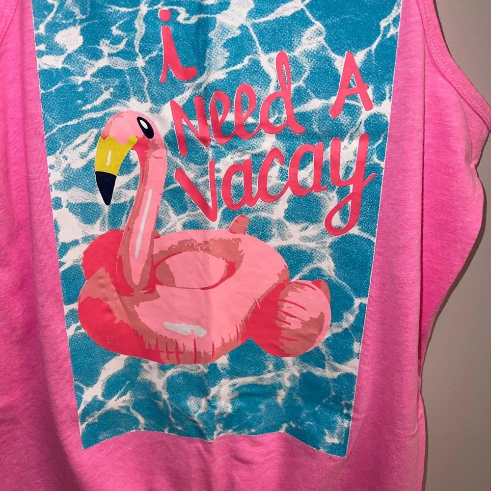Justice Girls Pink Flamingo Tank Top NWOT